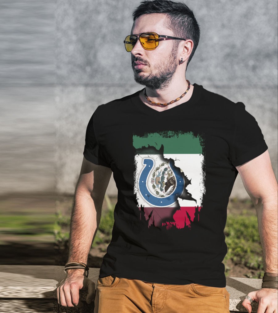 Mexico Colts Emblem On Distressed Flag Background T-Shirt