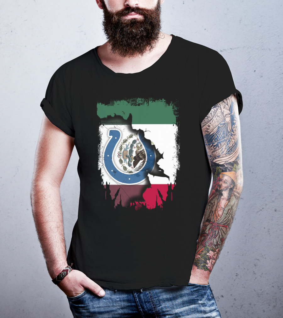 Mexico Colts Emblem On Distressed Flag Background T-Shirt