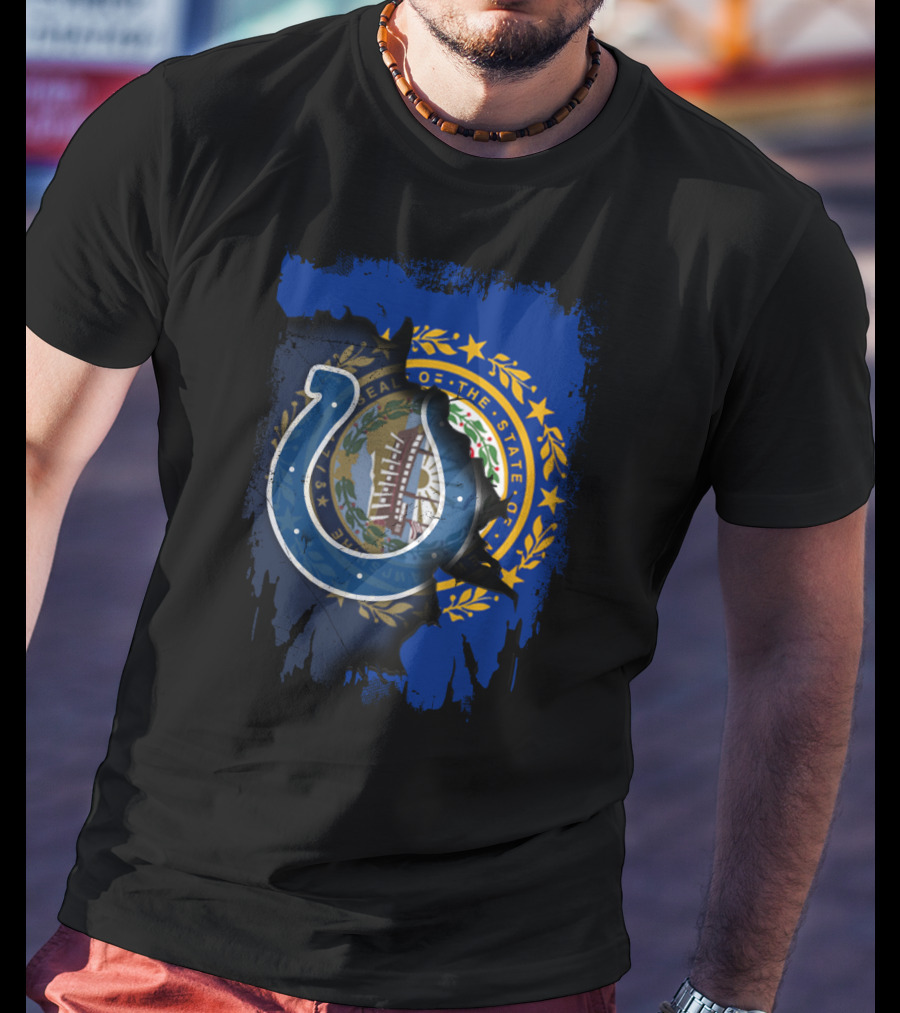 New Hampshire State Seal With Colts Horseshoe T-Shirt