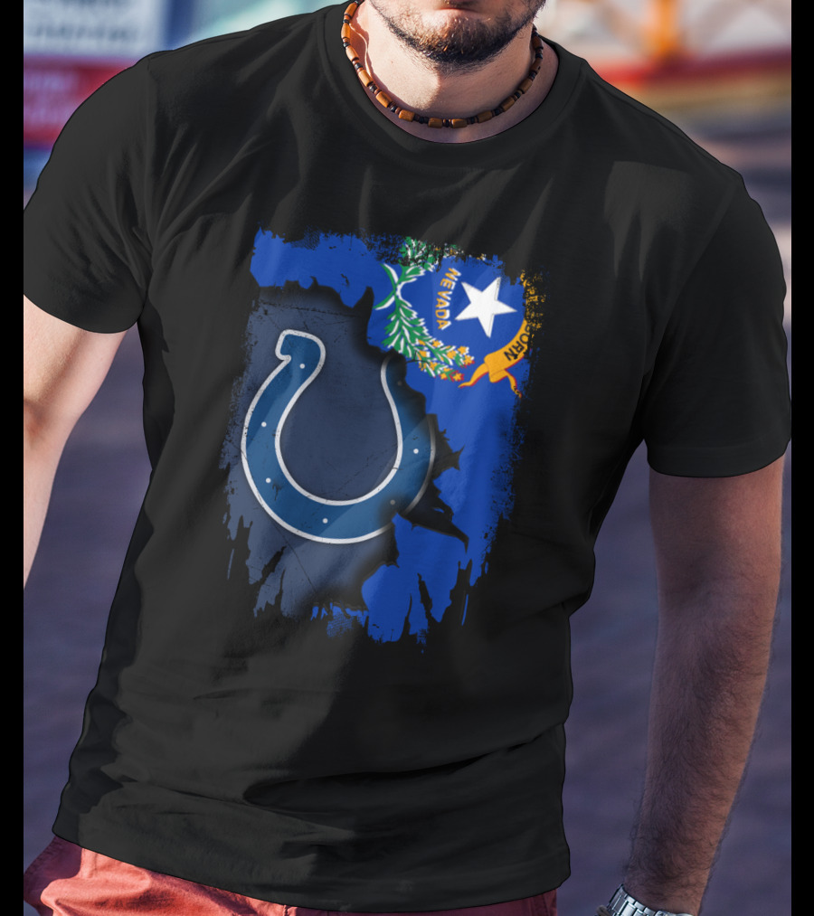 Nevada State Pride With Colts Horseshoe T-Shirt
