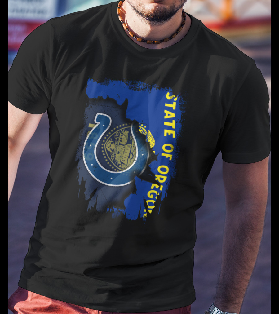 State Of Oregon Colts Logo Fusion T-Shirt