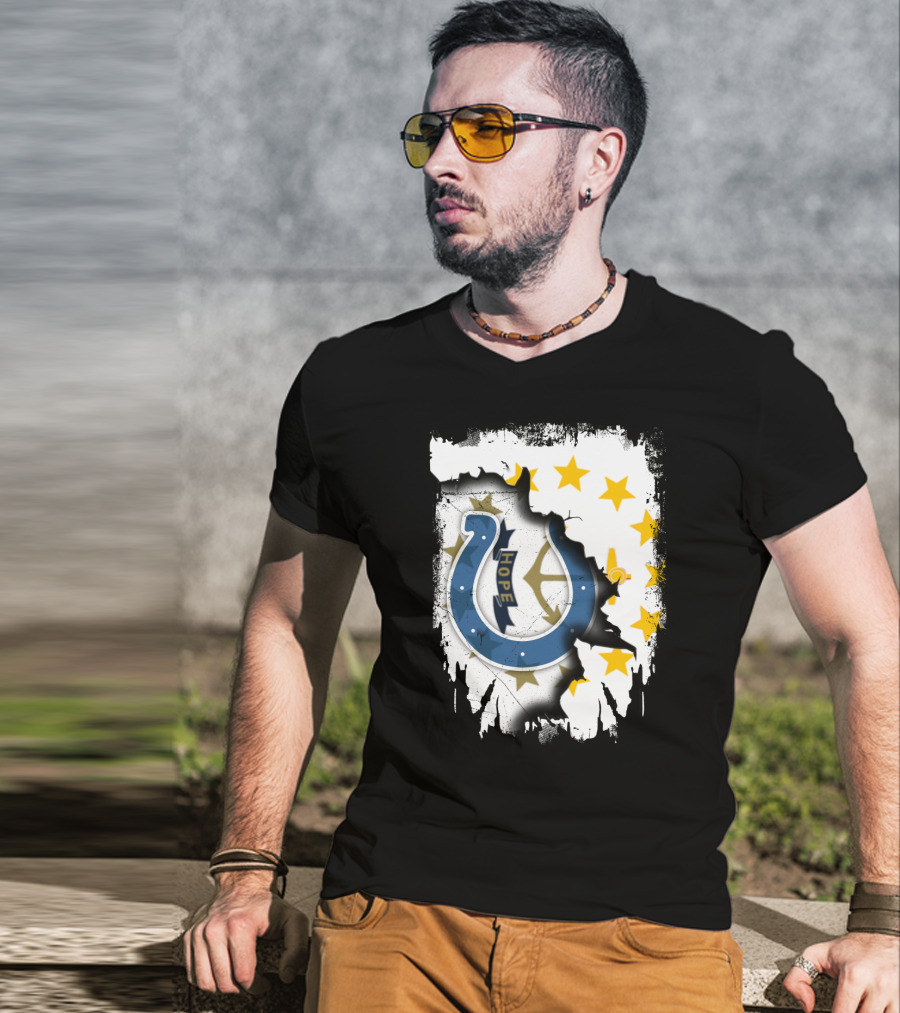 Rhode Island Together With Colts Hope Flag T-Shirt