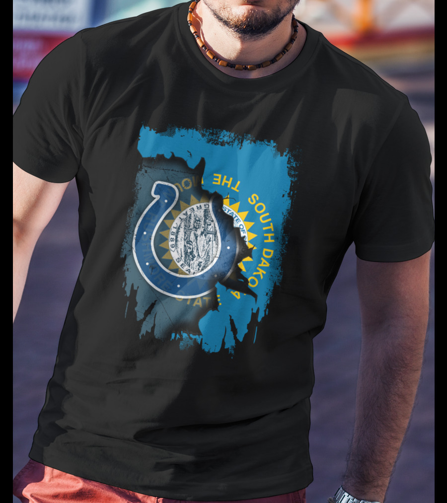 South Dakota Colts State Seal Through Horseshoe T-Shirt
