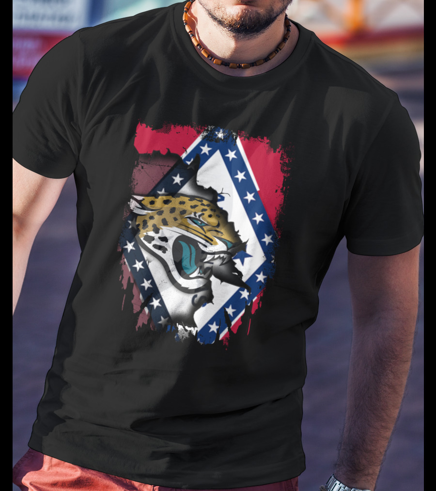 Arkansas Flag With Jaguars Logo Integration T-Shirt