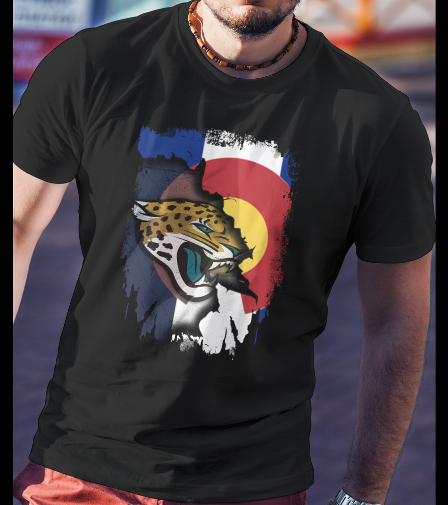 Colorado Flag With Jaguars Roaring Spirit T-Shirt