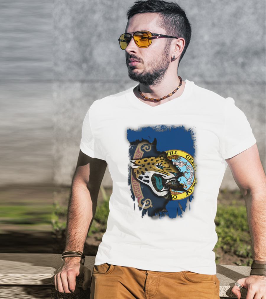 Idaho State Seal And Jaguar Head Combination T-Shirt