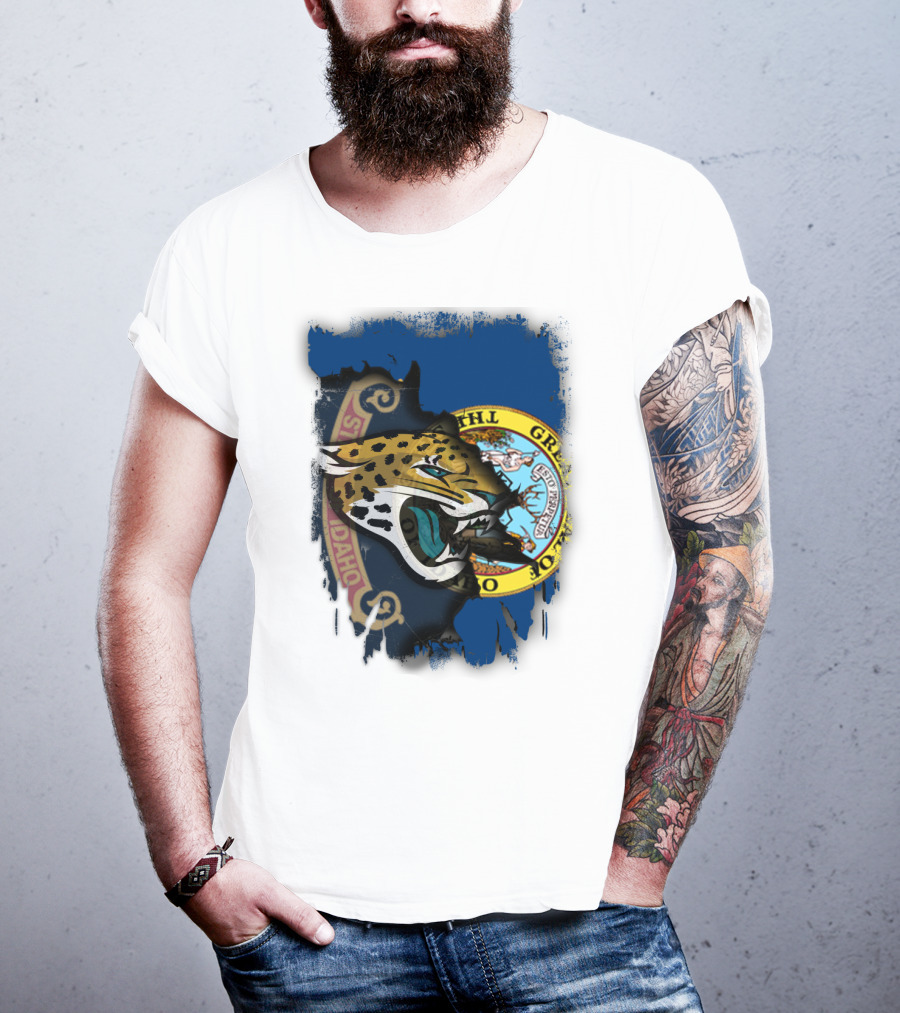 Idaho State Seal And Jaguar Head Combination T-Shirt
