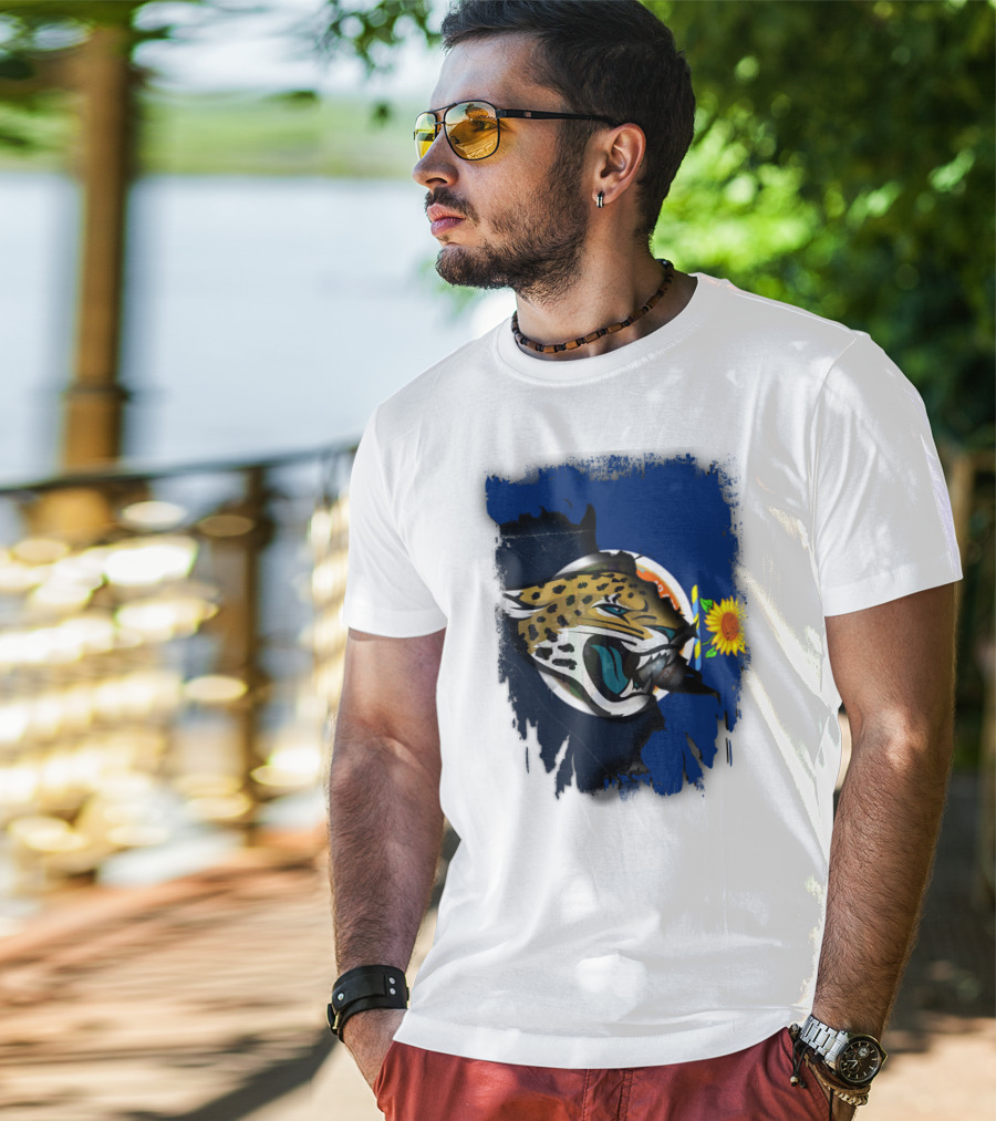 Kansas State Flag Sunflower Jaguar T-Shirt