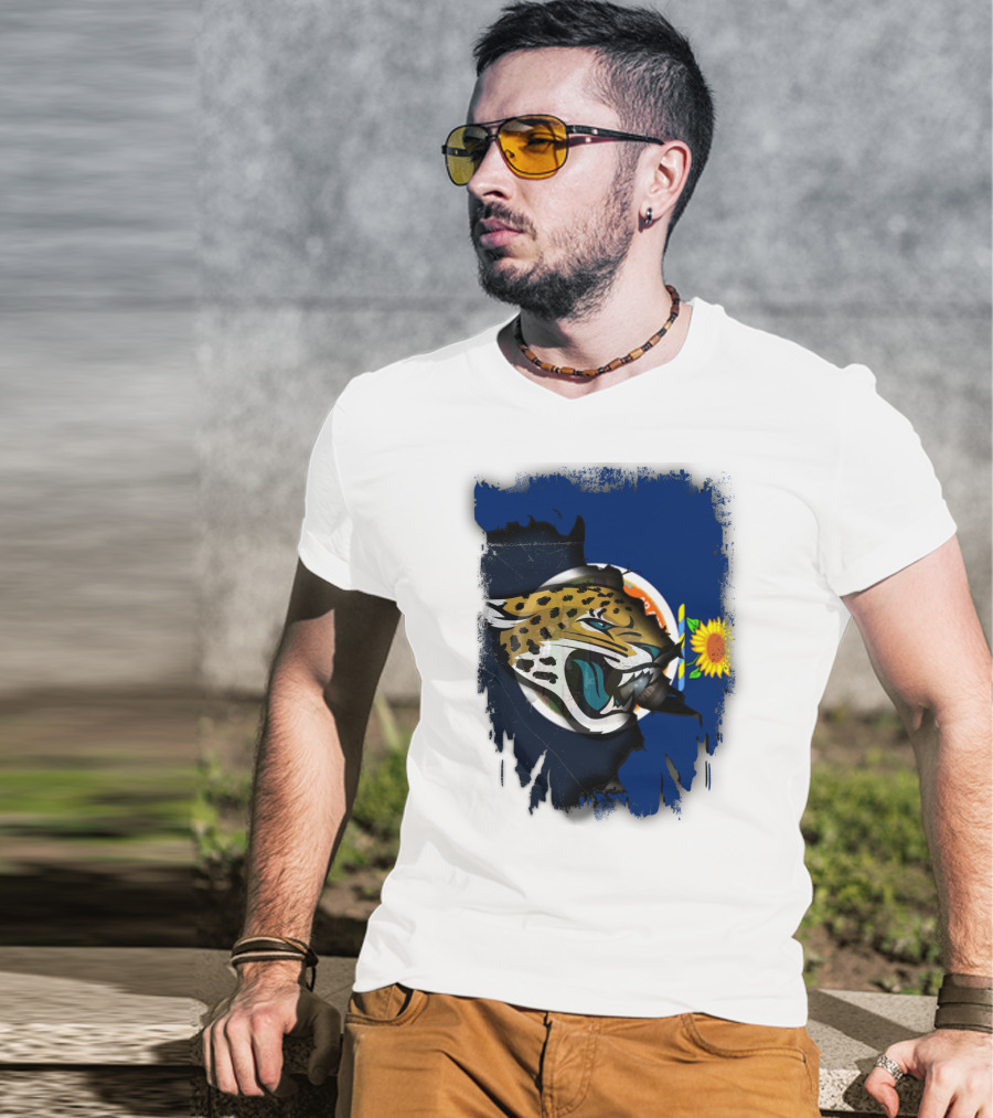 Kansas State Flag Sunflower Jaguar T-Shirt