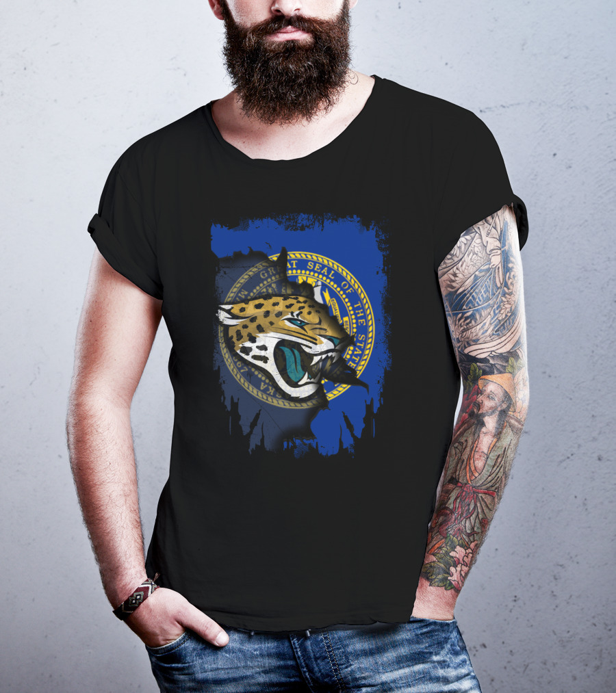 Nebraska State Seal With Jaguars Collaboration T-Shirt