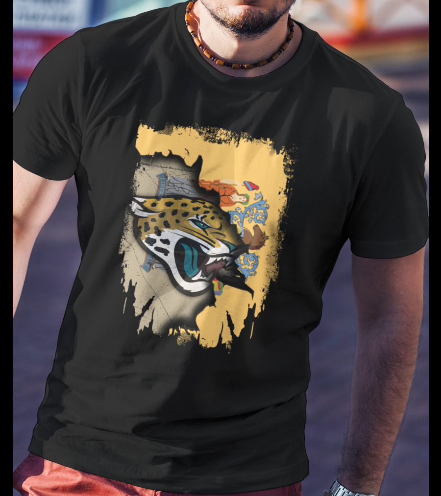 New Jersey Flag With Jaguars Emblem Integration T-Shirt