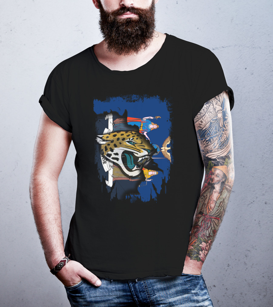 New York Emblem With Jaguars Logo Overlay T-Shirt