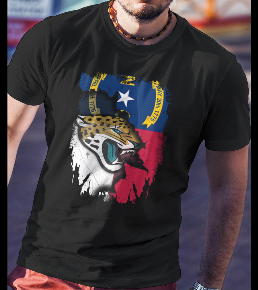 North Carolina Flag Jaguar Face Integration T-Shirt
