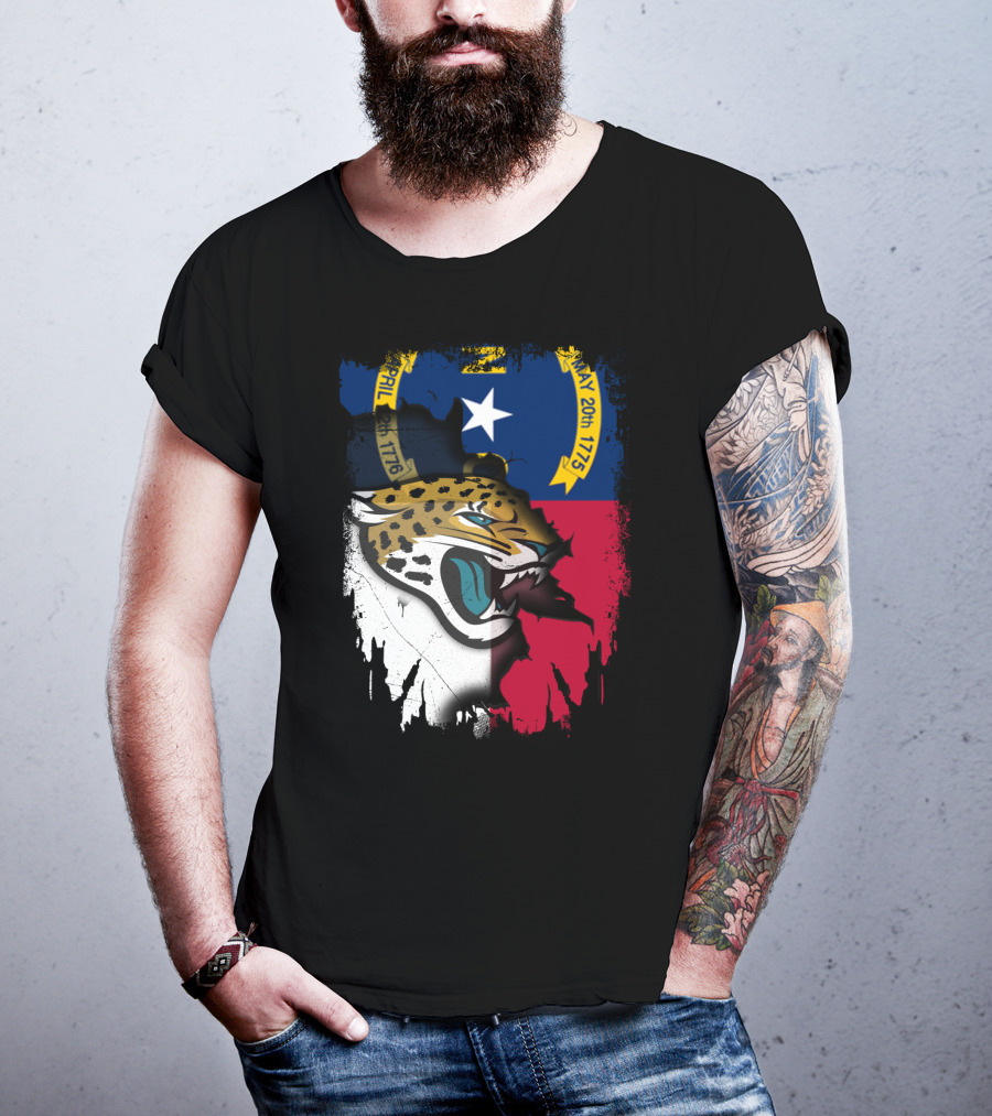 North Carolina Flag Jaguar Face Integration T-Shirt