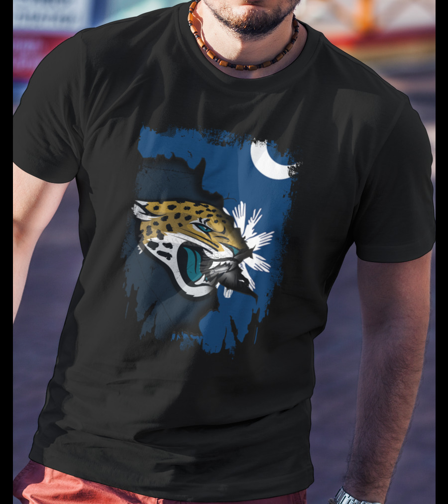 Together South Carolina Jaguars State Pride Moon Palmetto T-Shirt