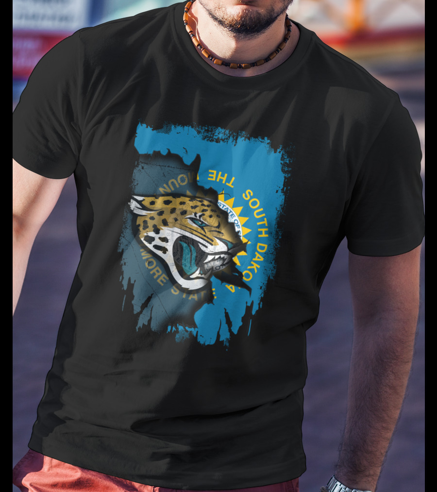 South Dakota State With Jaguars And Flag T-Shirt