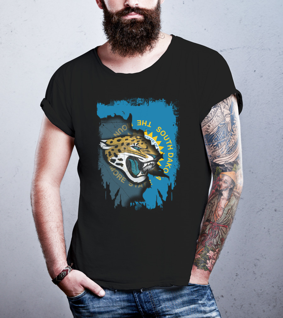 South Dakota State With Jaguars And Flag T-Shirt