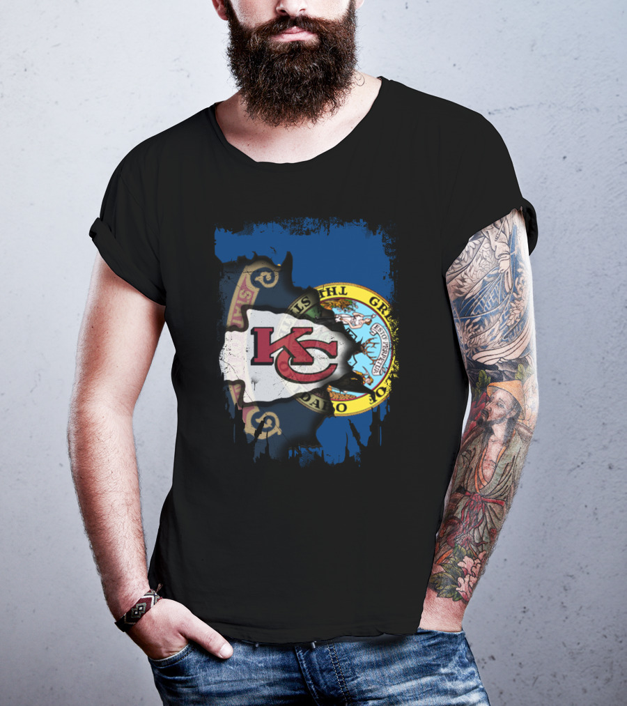 Kansas City Chiefs Idaho Flag Fusion T-Shirt
