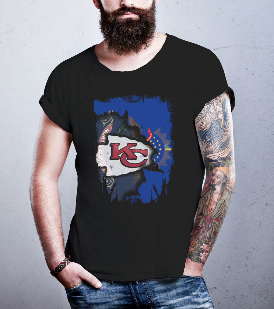North Dakota Chiefs Emblem Blending State Pride T-Shirt
