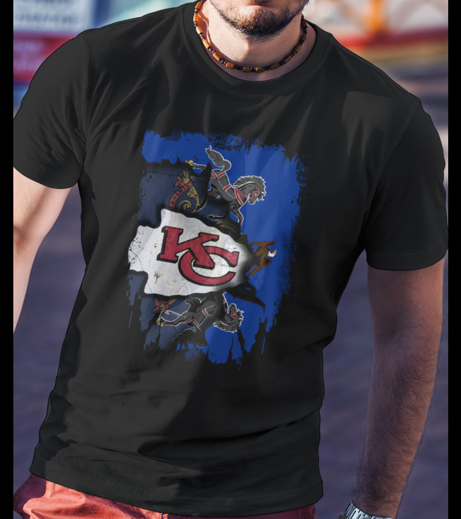 Pennsylvania State Pride With Kansas City Chiefs Logo And Heraldic Symbols T-Shirt