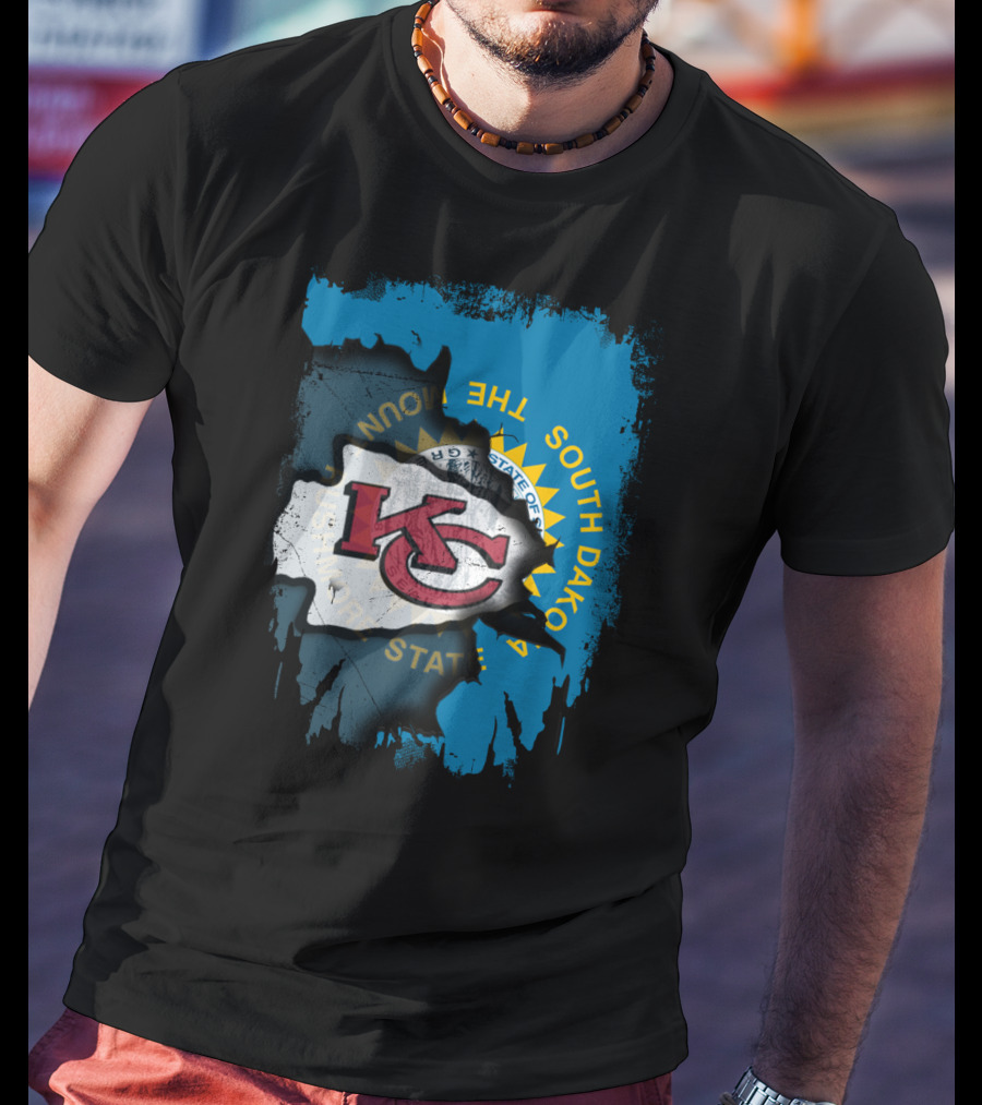 Together South Dakota Kansas City Chiefs State Flag T-Shirt