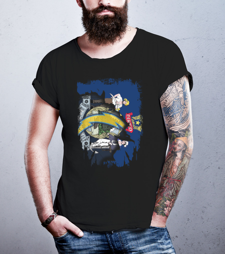 Maine Dirigo San Diego Chargers Merge Emblem T-Shirt