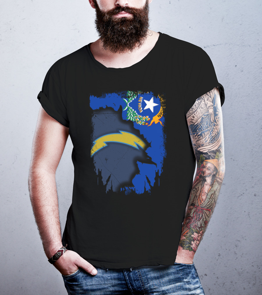 Together Nevada Chargers State Flag Collaboration T-Shirt