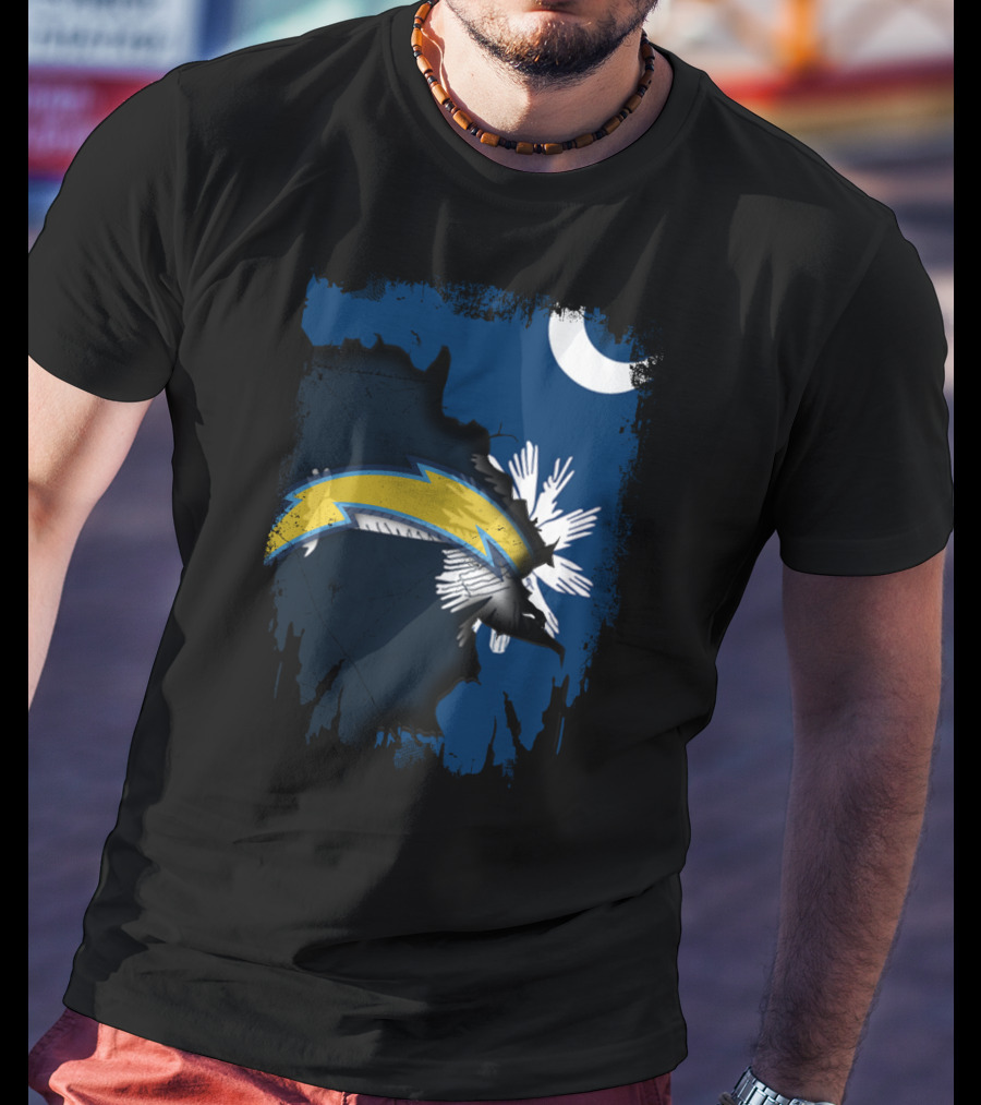 Together South Carolina Los Angeles Chargers State Flag T-Shirt