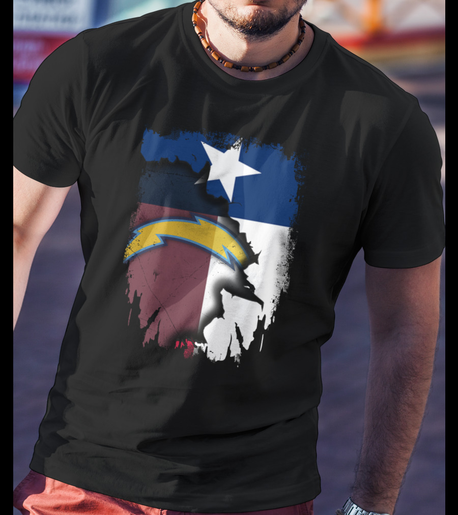 Together Texas With Chargers Lone Star Flag T-Shirt