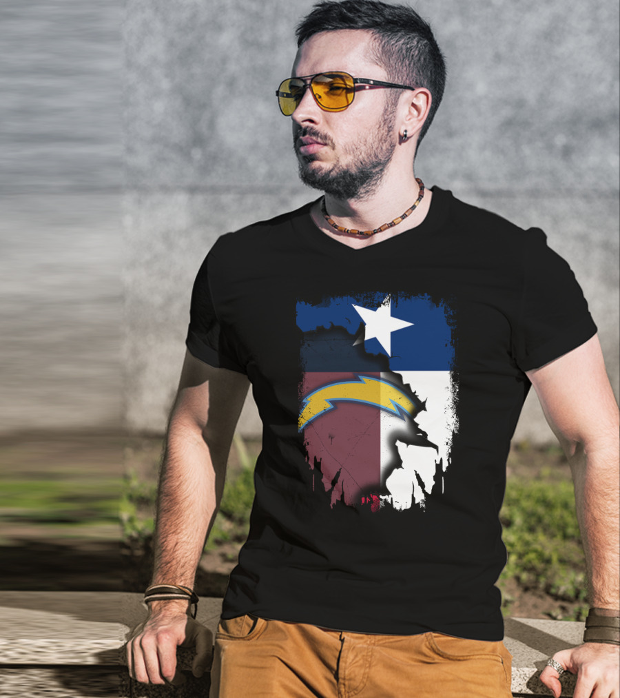 Together Texas With Chargers Lone Star Flag T-Shirt