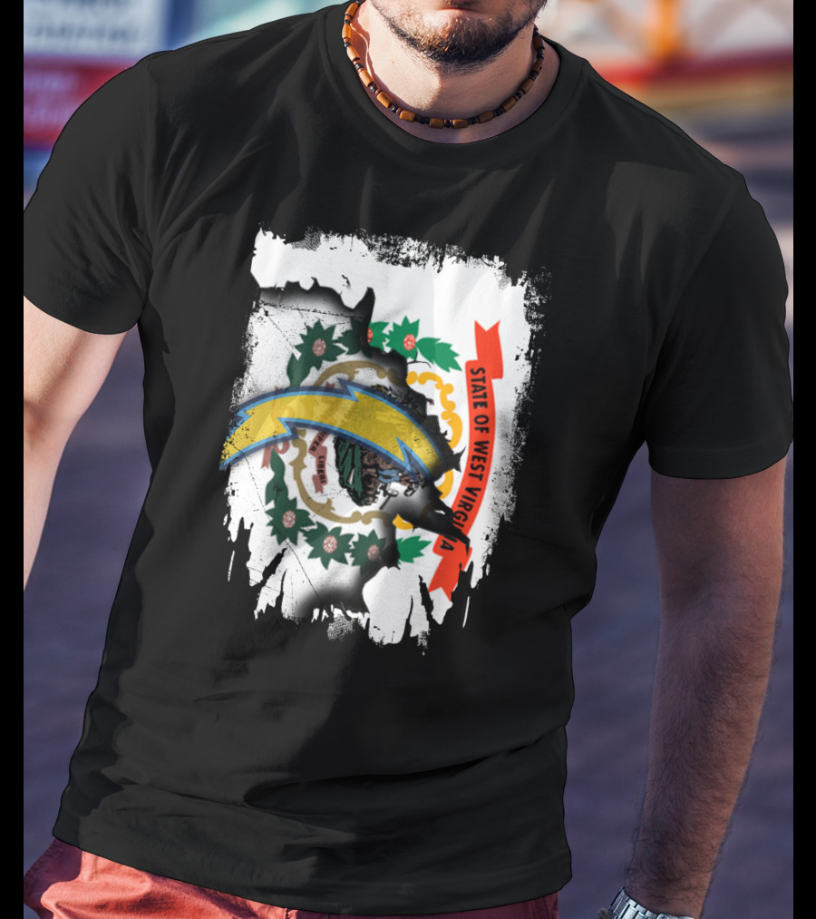 State Of West Virginia Chargers Logo Collaboration T-Shirt