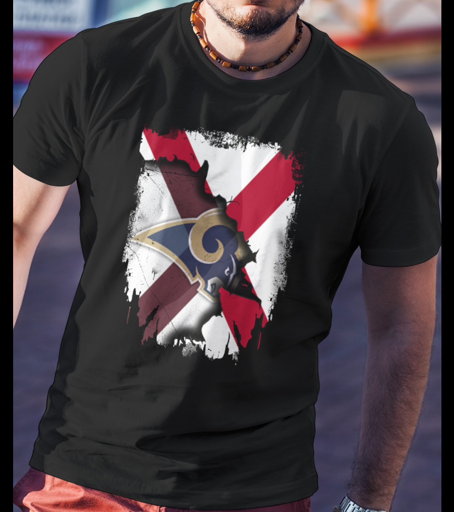Alabama Flag With Rams Logo Together T-Shirt