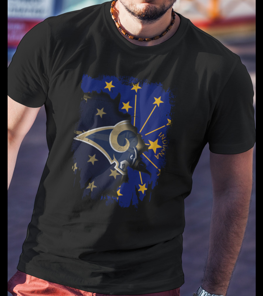 Indiana State Pride With Rams Football Spirit T-Shirt