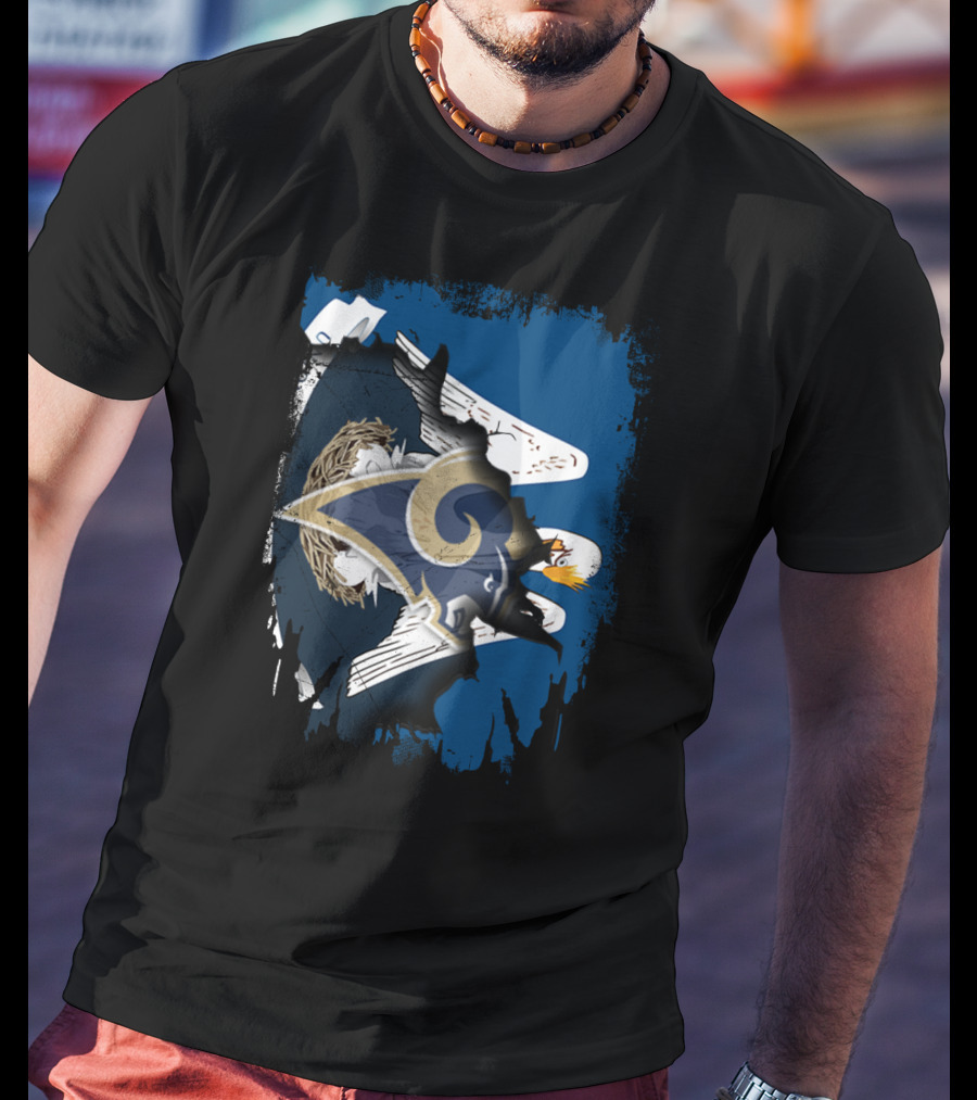 Together Louisiana Rams Eagle Flag T-Shirt