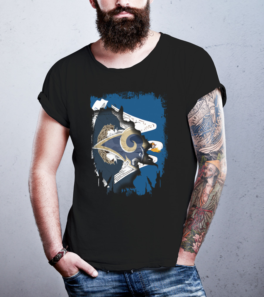 Together Louisiana Rams Eagle Flag T-Shirt