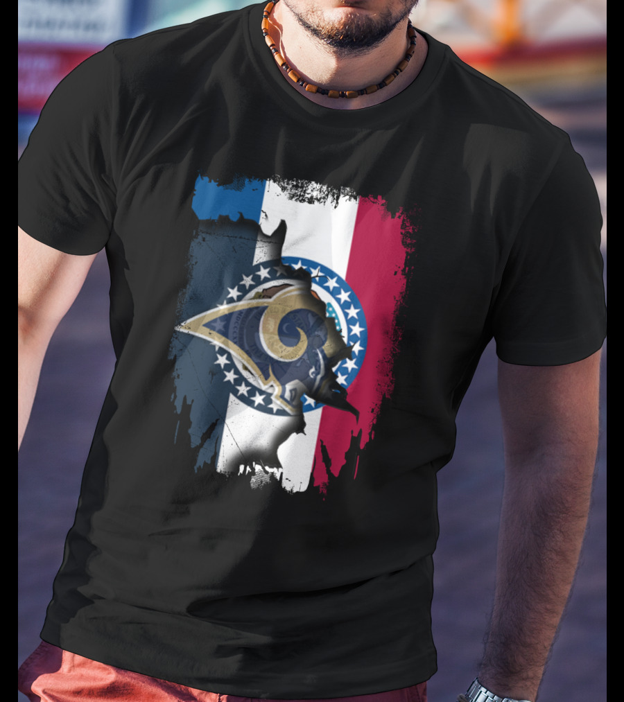 Missouri Rams Together With Flag And Stars T-Shirt