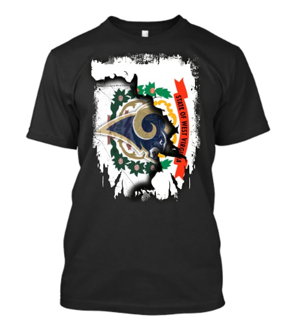 State Of West Virginia With Rams T-Shirt