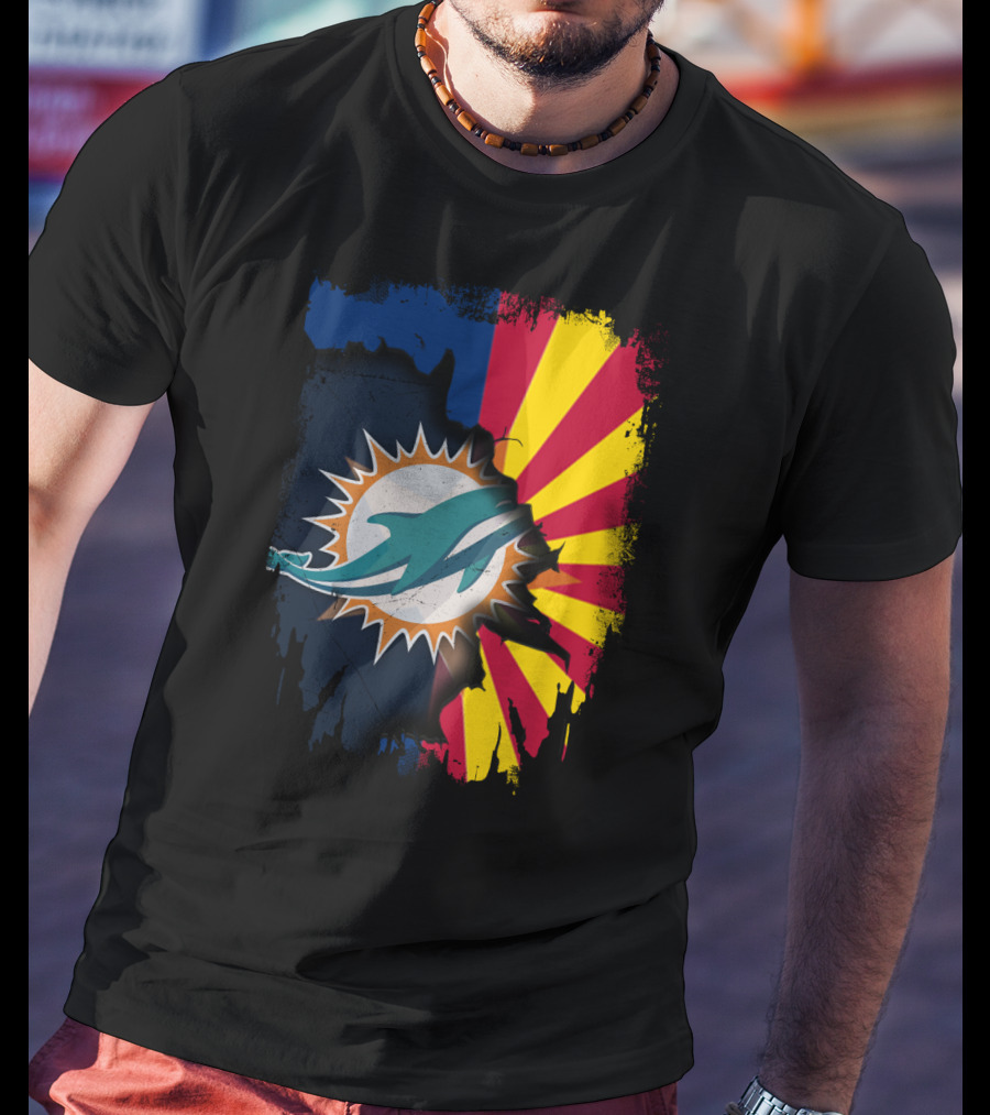 Miami Dolphins Arizona Flag Fusion T-Shirt