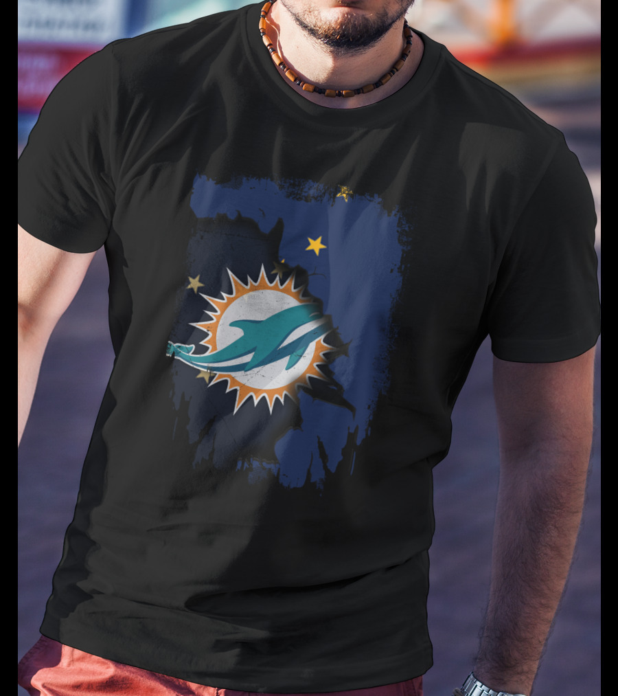 Miami Dolphins Alaska State Flag Fusion T-Shirt