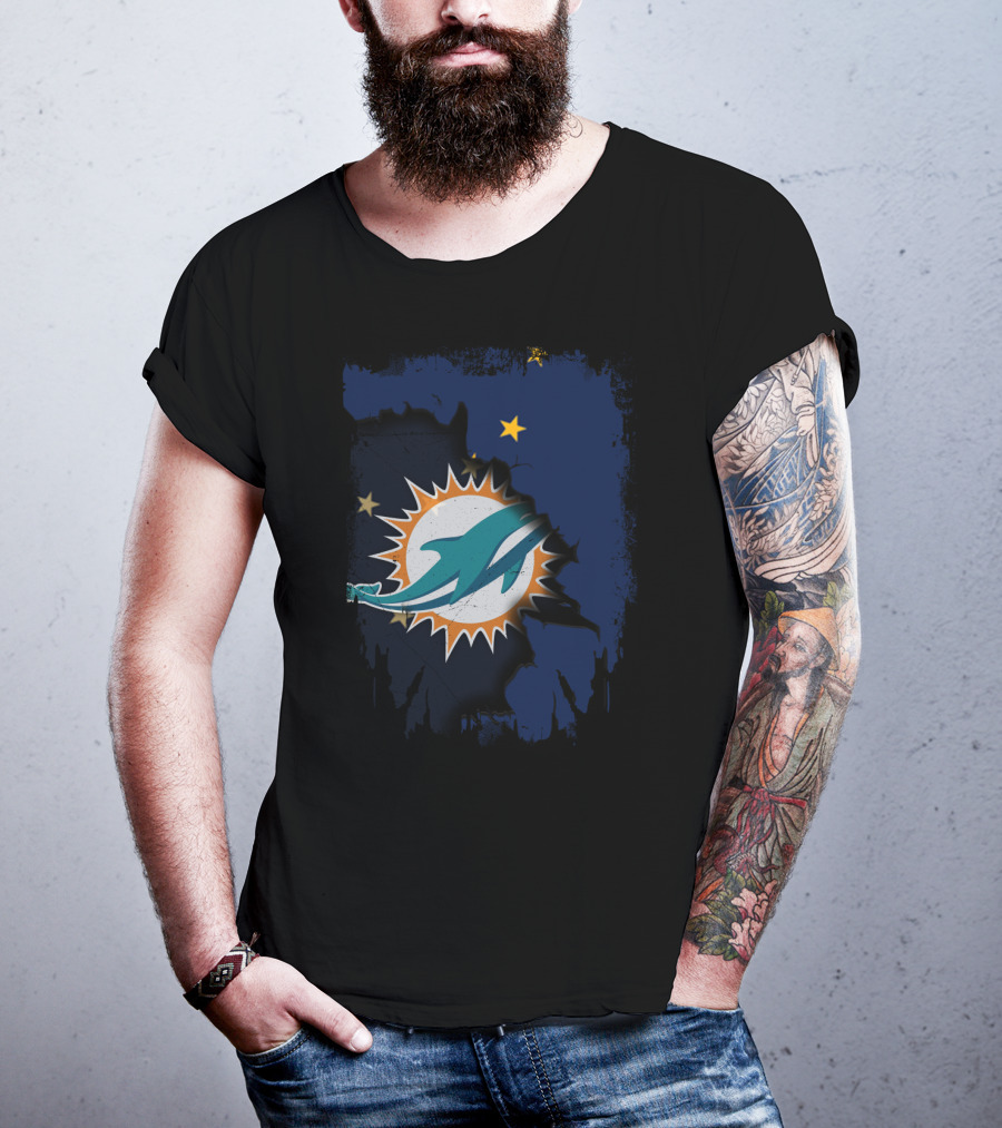Miami Dolphins Alaska State Flag Fusion T-Shirt