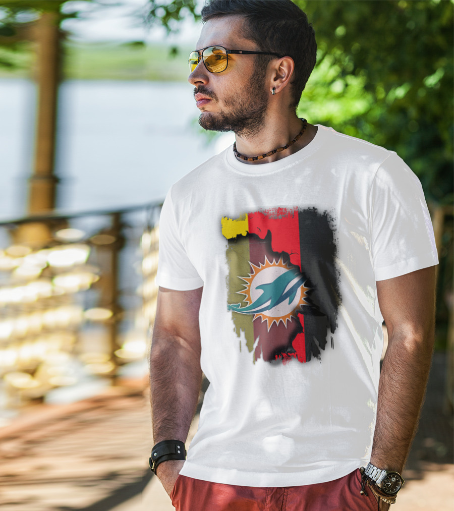 Germany Dolphins Miami Fusion Flag Colors T-Shirt