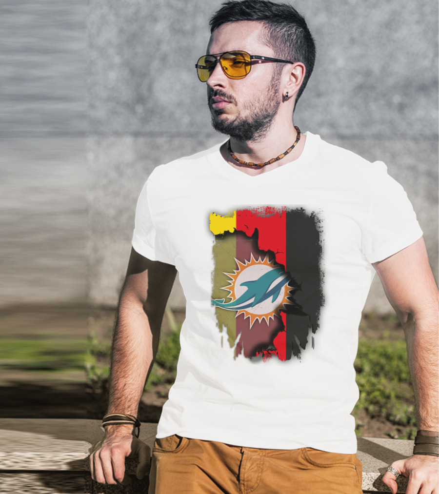 Germany Dolphins Miami Fusion Flag Colors T-Shirt