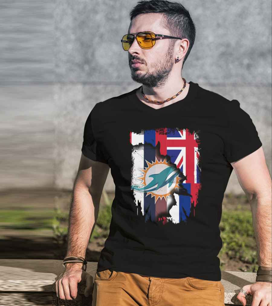 Hawaii Dolphins United Flag Fusion T-Shirt