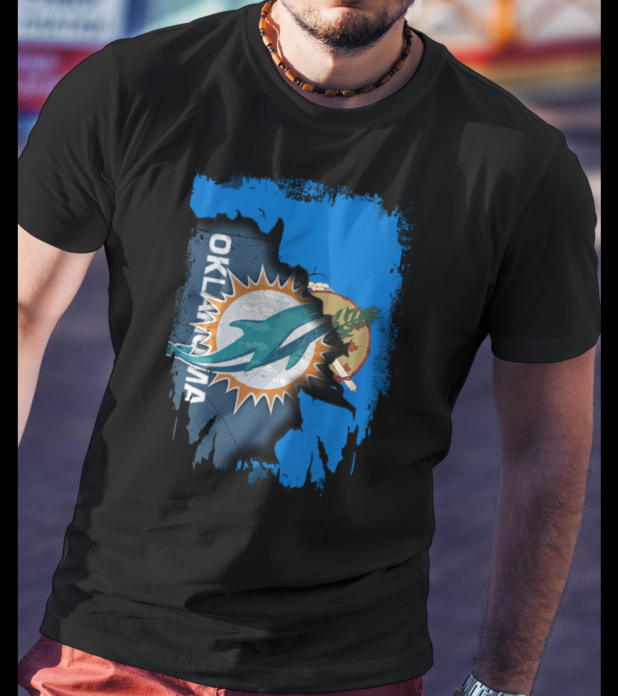 Oklahoma And Miami Dolphins Fusion T-Shirt