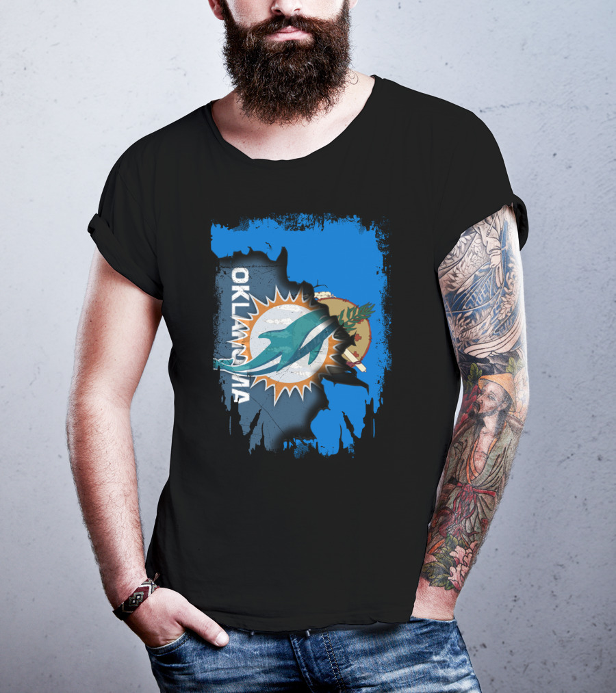 Oklahoma And Miami Dolphins Fusion T-Shirt