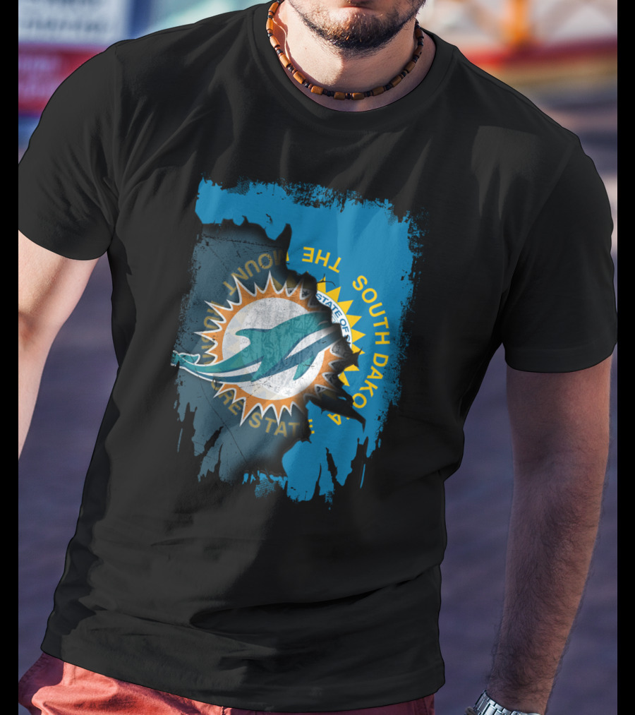 South Dakota State With Dolphins And Miami Dolphins T-Shirt