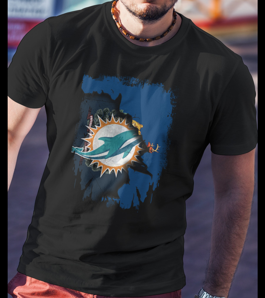 Together Vermont Miami Dolphins Logo Overlay T-Shirt