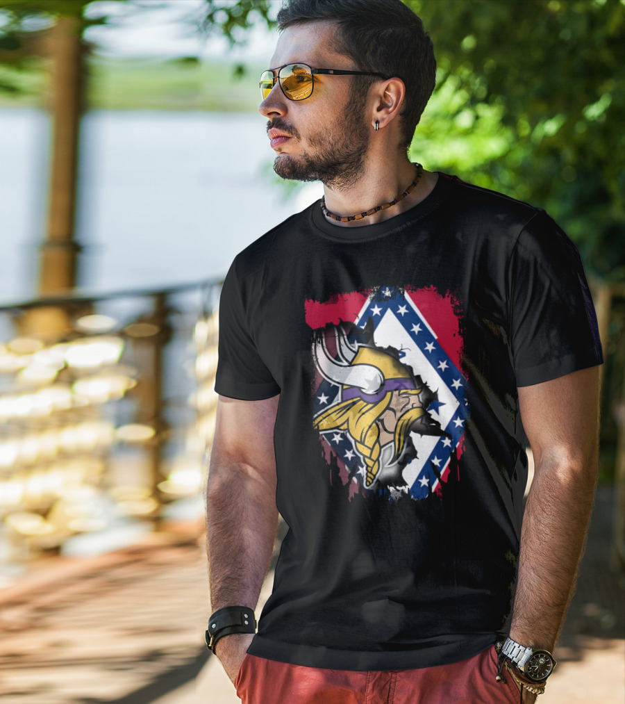 Arkansas Pride With Vikings Warrior And Flag T-Shirt