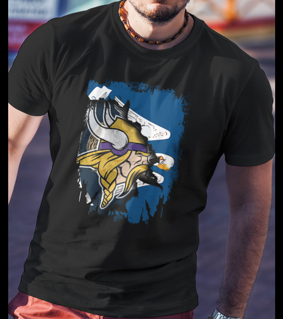 Together Louisiana With Vikings Minnesota Football Fusion T-Shirt