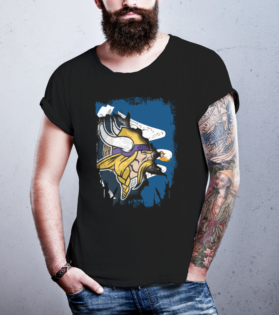 Together Louisiana With Vikings Minnesota Football Fusion T-Shirt